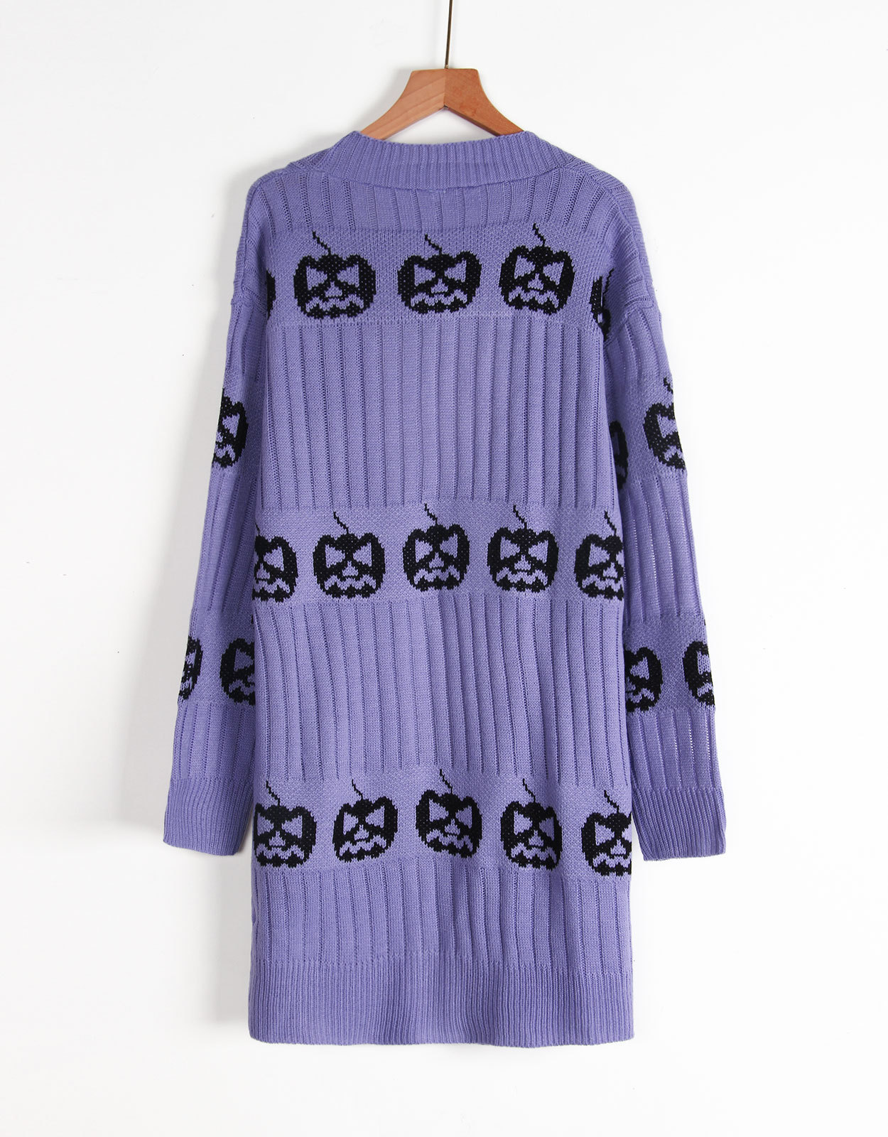 Halloween Knit Cardigan Womens Long Open Front Sweater Holiday Outerwear Coat